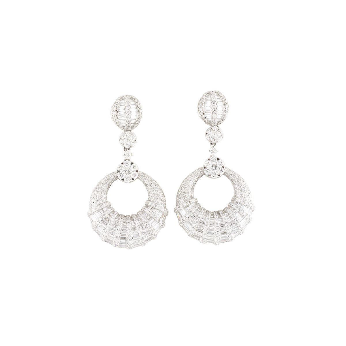 White Gold Diamond Drop Earrings | Rich Diamonds